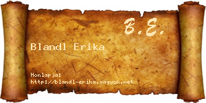Blandl Erika névjegykártya